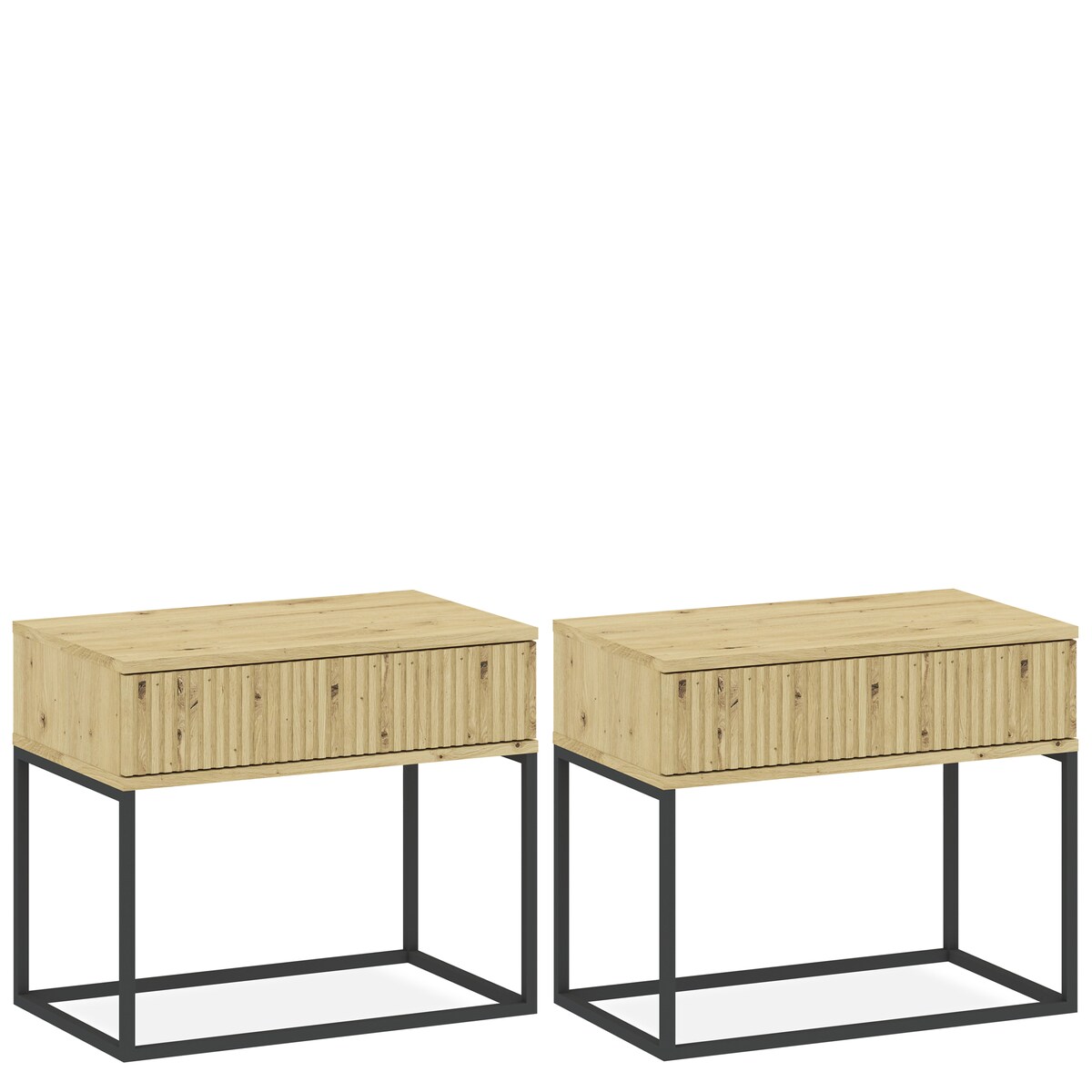 Konsimo RECTUS Zestaw stolików nocnych 2szt.w kolorze dębu artisan