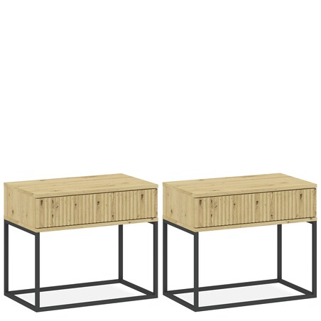 Konsimo RECTUS Zestaw stolików nocnych 2szt.w kolorze dębu artisan