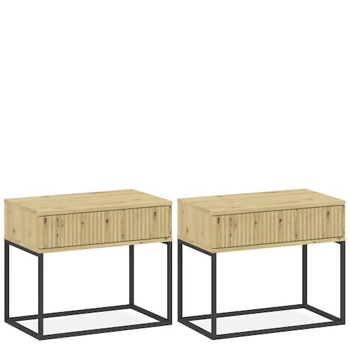 Konsimo RECTUS Zestaw stolików nocnych 2szt.w kolorze dębu artisan