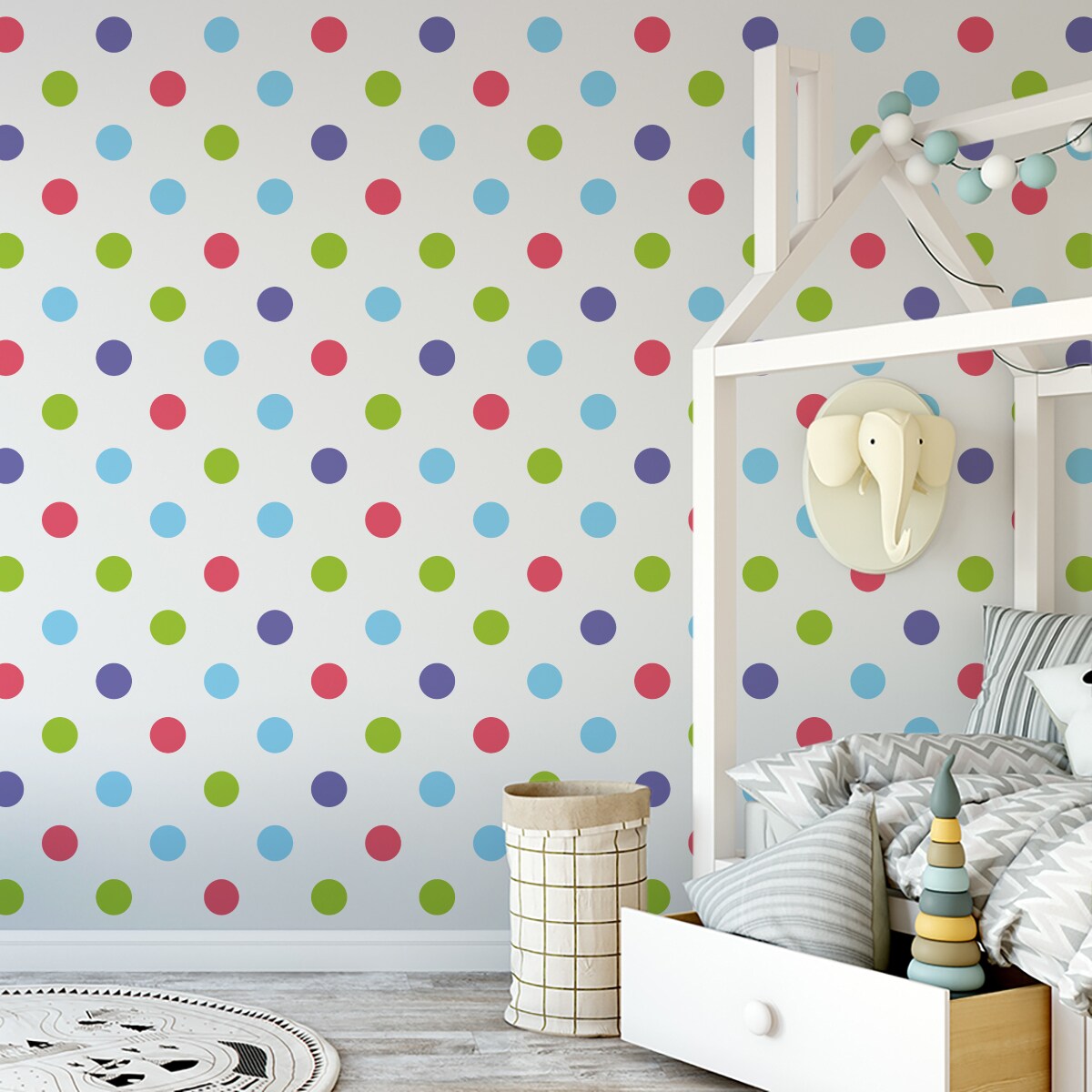 Tapeta Dla Dzieci Kolorowe GROSZKI Kropki