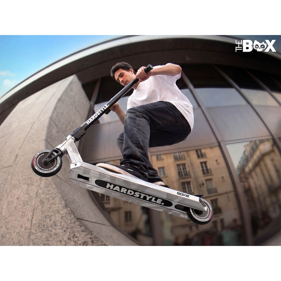 Hulajnoga wyczynowa Soke Box srebrno-czarny SCS ABEC-9 Hollow Core 110 mm