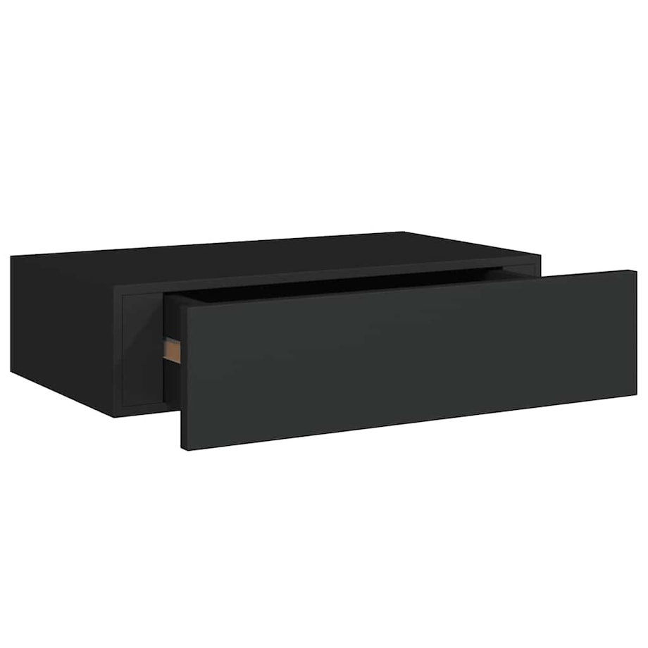 vidaXL Półka ścienna z szufladą, czarna, 40 x 23,5 x 10 cm, MDF