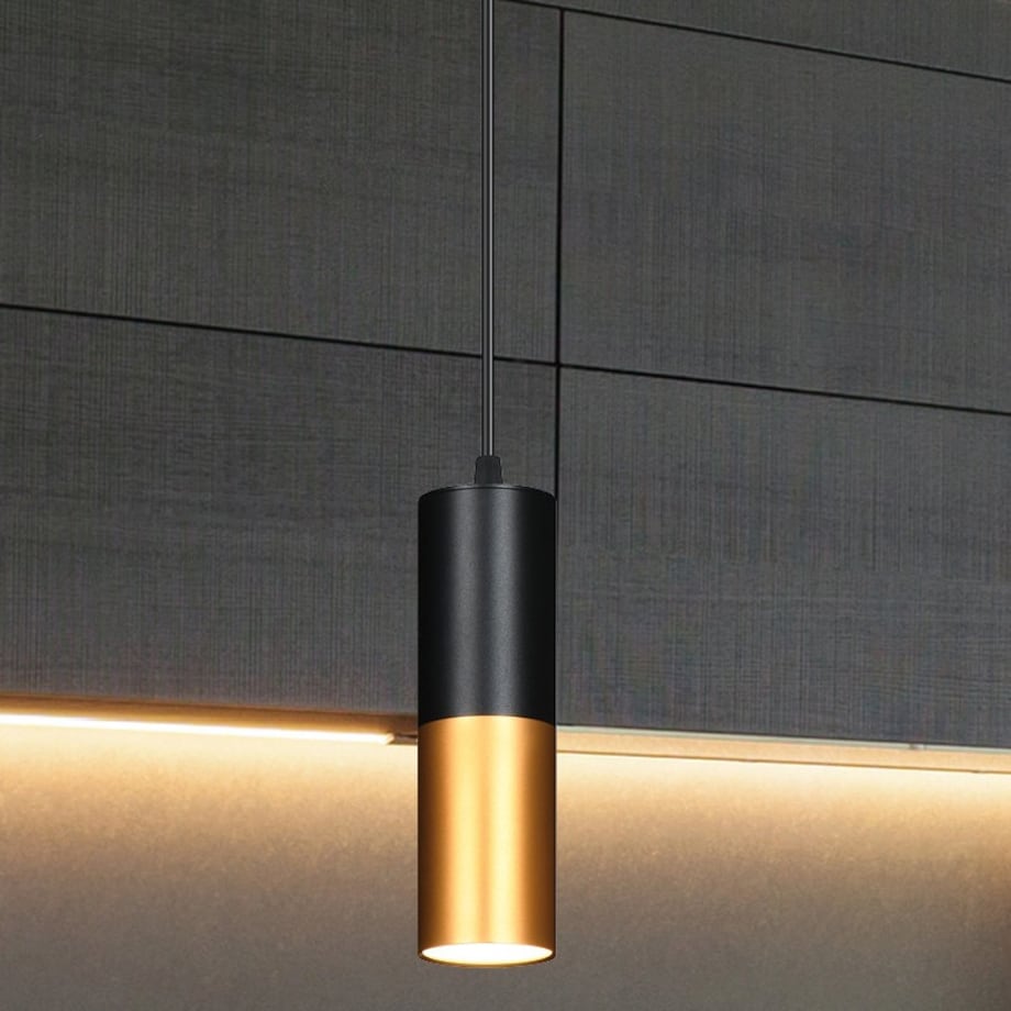 Industrialna LAMPA wisząca 31-77677 Candellux okrągła OPRAWA metalowy ZWIS tuba loftowa czarna złota