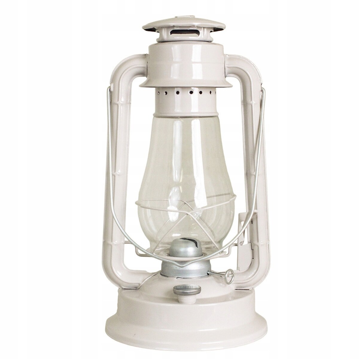 LAMPA NAFTOWA BEŻOWA WISZĄCA STOJĄCA szklana metalowa 50cm + knot