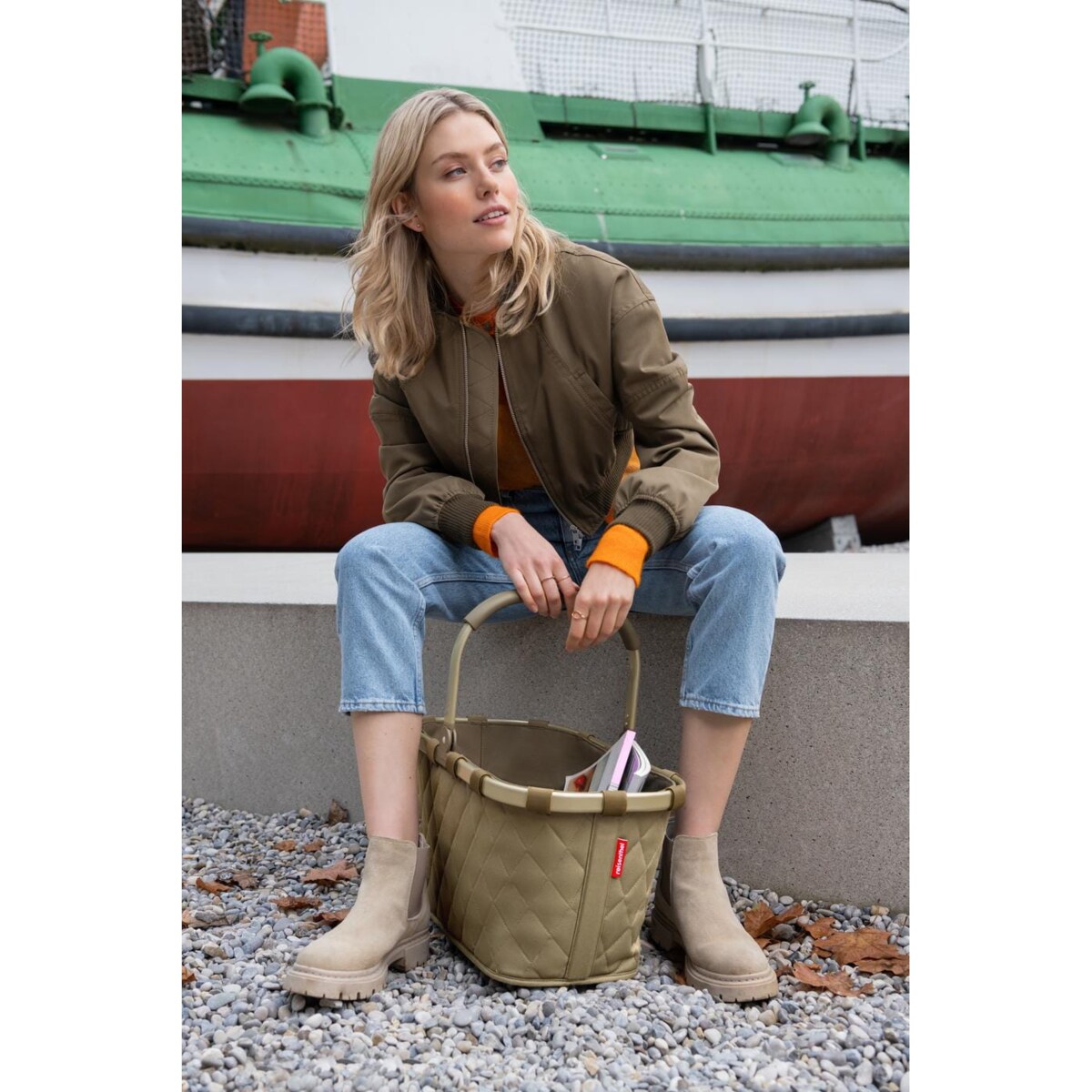 Koszyk CARRYBAG, rhombus olive