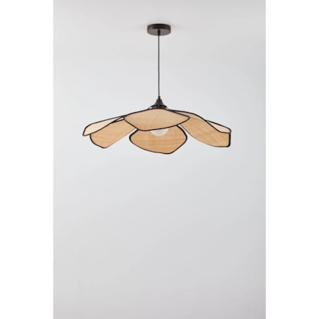 Lampa wisząca beżowo-czarna Benavid Ø75 cm