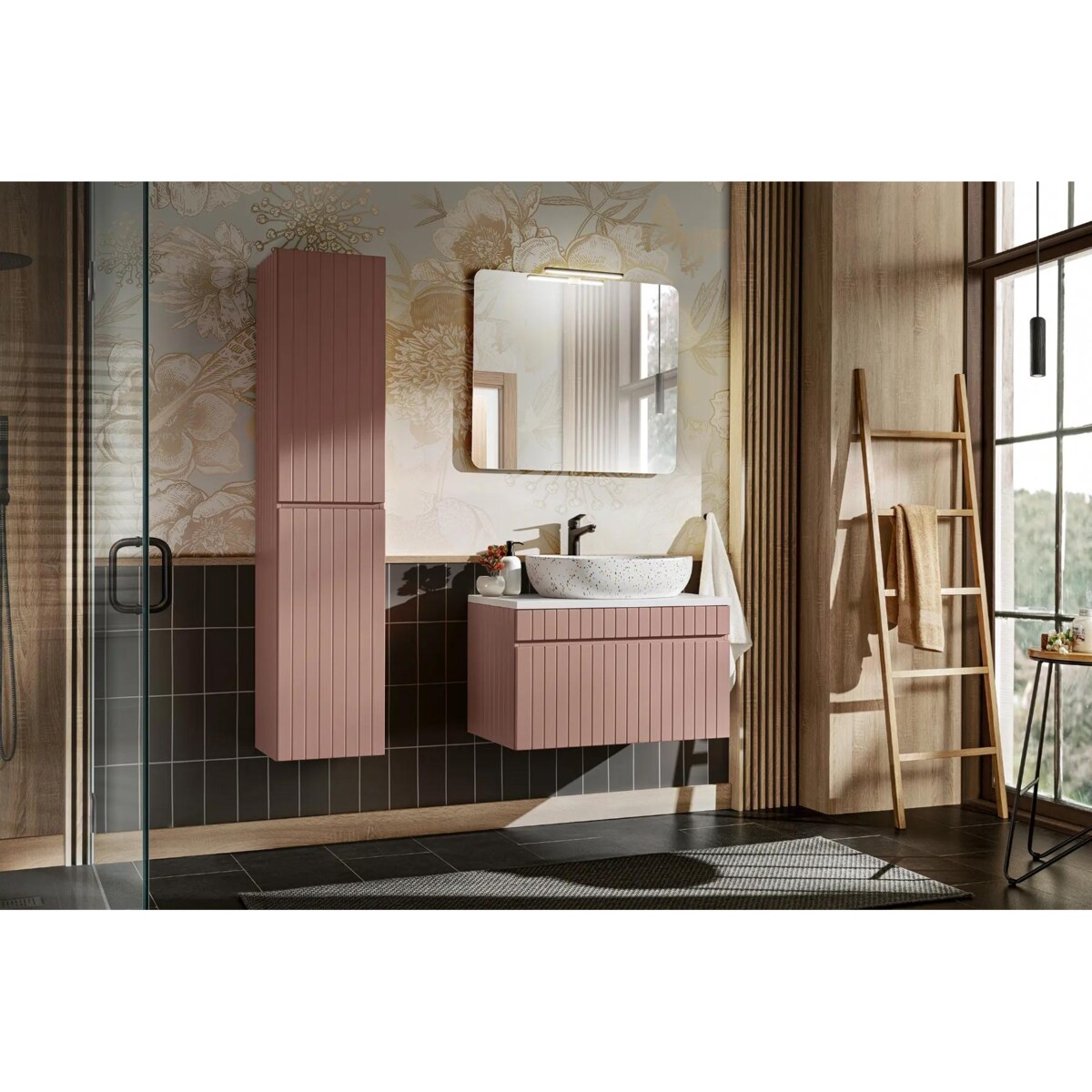 Szafka pod umywalkę ICONIC ROSE 82 80cm różowa