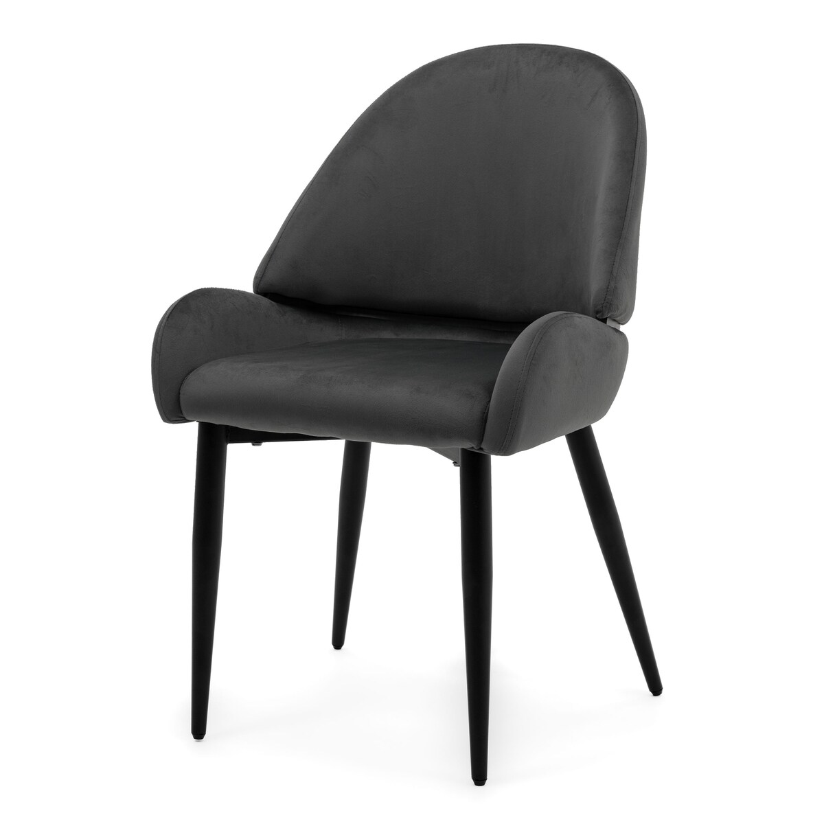 Krzesło tapicerowane welurowe do salonu BERGAMO szare