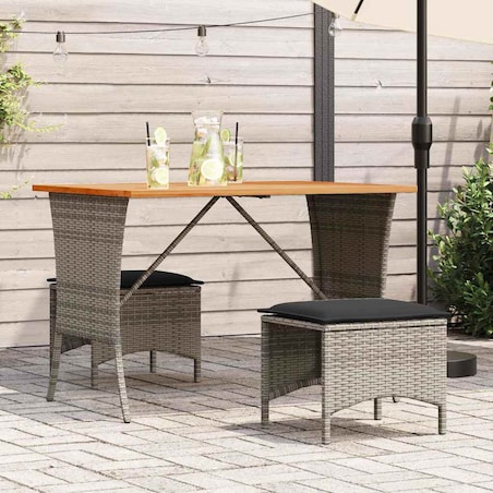 vidaXL Stół ogrodowy z blatem z drewna akacjowego szary 105x75x72 cm