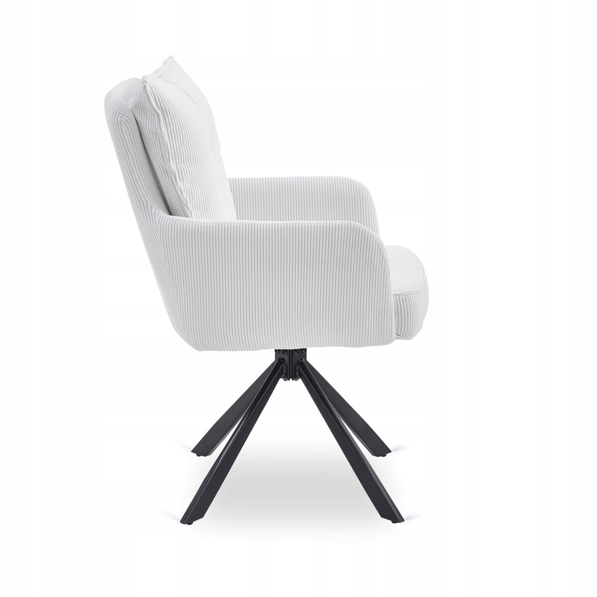 Krzesło Obrotowe Kubełkowe Tapicerowane Do Jadalni Sztruks Krem CITY