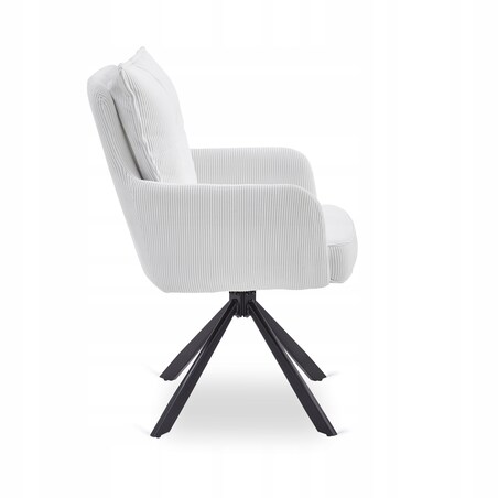 Krzesło Obrotowe Kubełkowe Tapicerowane Do Jadalni Sztruks Krem CITY