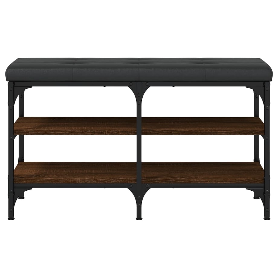 vidaXL Ławka na buty, brązowy dąb, 82x32x47cm, materiał drewnopochodny