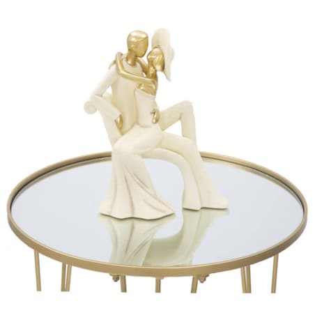 Stolik kawowy z lustrzanym blatem, Ø 50 x 58,5 cm