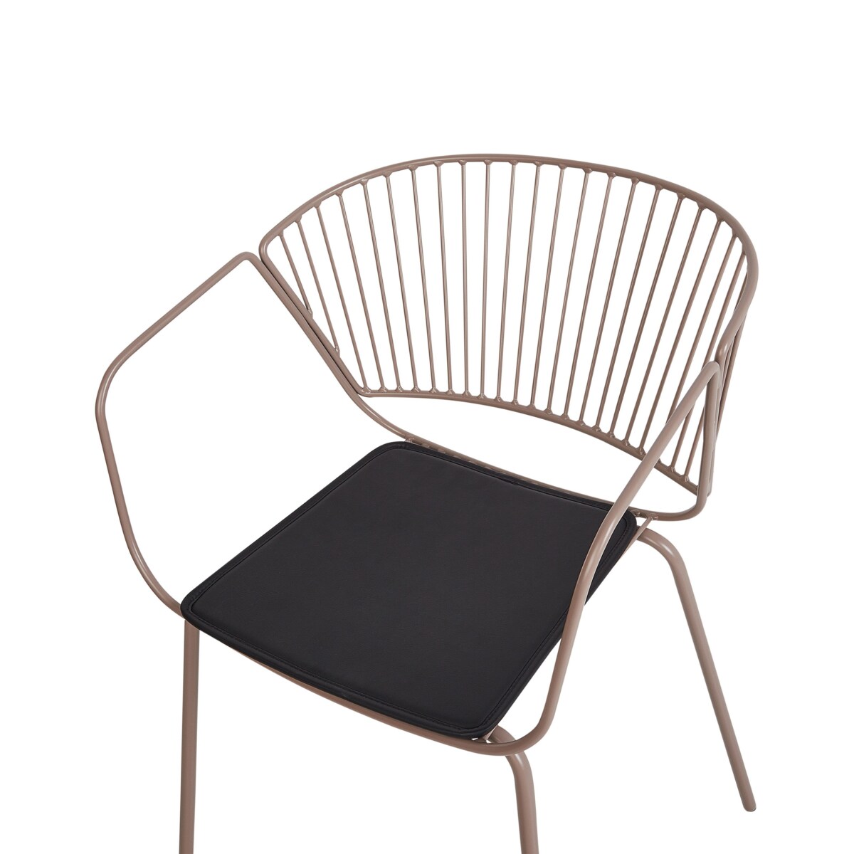 Zestaw 2 metalowych krzeseł do jadalni beżowy RIGBY