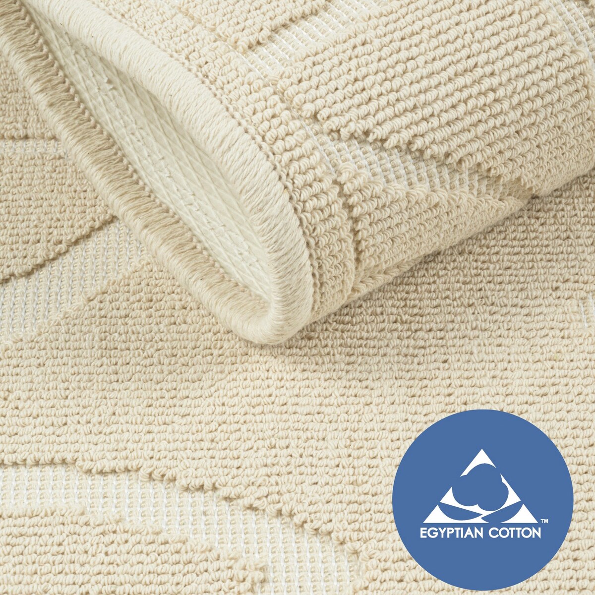 Dywanik łazienkowy Lino 50x80 cm bawełniany roślinny beżowy