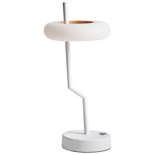 Bezprzewodowa lampa stołowa LED ALVIELA Ze ściemniaczem Metal Biały