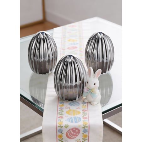 Jajko wielkanocne srebrne metaliczne lustrzane na Wielkanoc pisanka ozdoba