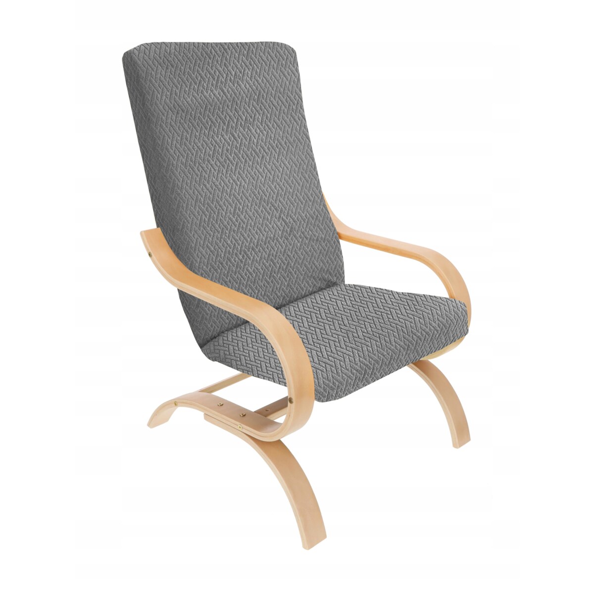 POKROWIEC NA FOTEL FINKA SZARY ŻAKARD ELASTYCZNY [32-Z1-SZ]