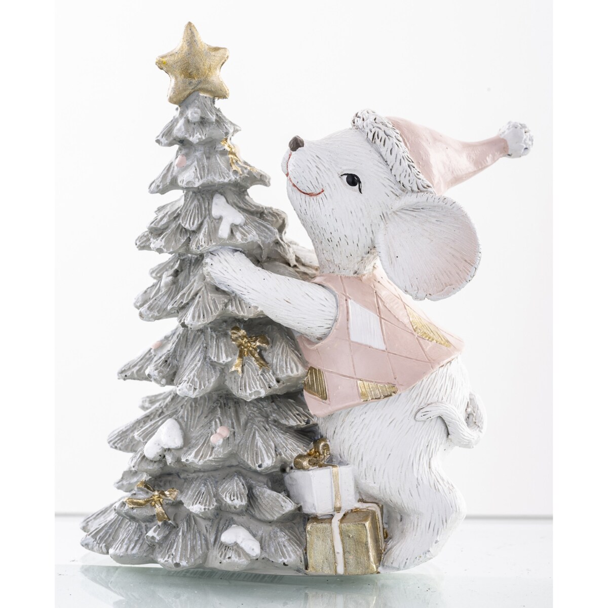 Figurka MYSZKA z choinką 11x9x16 cm EGER