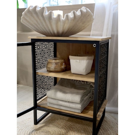 Szafka nocna ażurowa czarna Venice