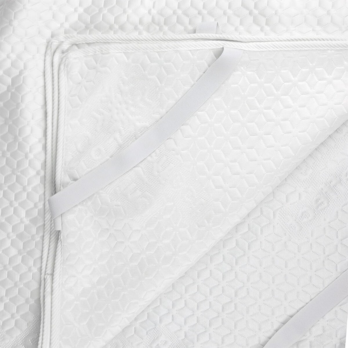 Mata chłodząca COOLING EFFECT z gumkami 160x200 cm biała, ochraniacz na materac