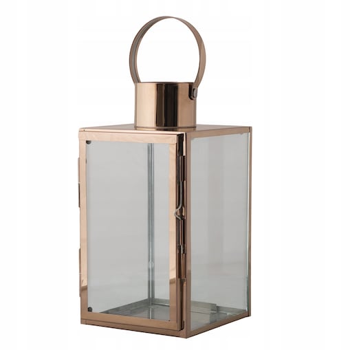 LAMPION ROSE GOLD metal / szkło wys. 31cm