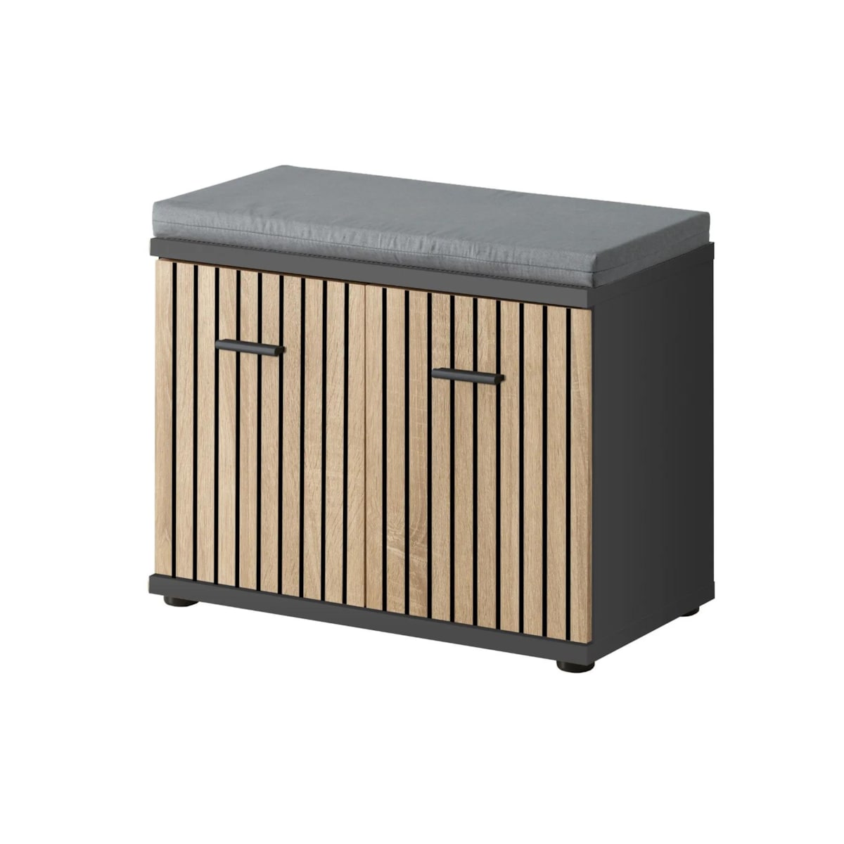 Szafka na buty z siedziskiem MARCO antracyt/dąb artisan