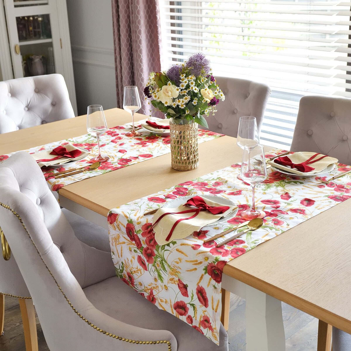 Bieżnik z motywem maków Poppy – 50 × 220 cm