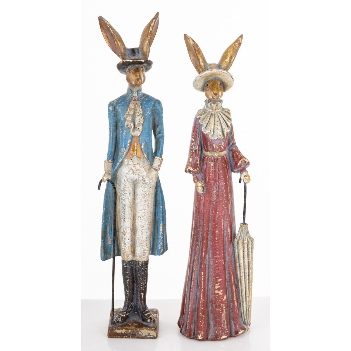 Dekoracja - para królików 39x8x5,5 i 36,5x9x8 cm CITTADINI