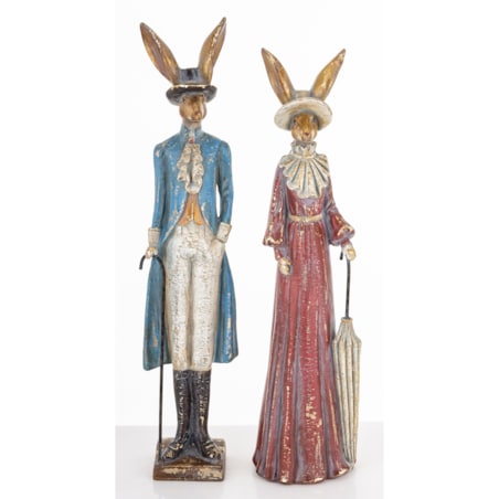 Dekoracja - para królików 39x8x5,5 i 36,5x9x8 cm CITTADINI