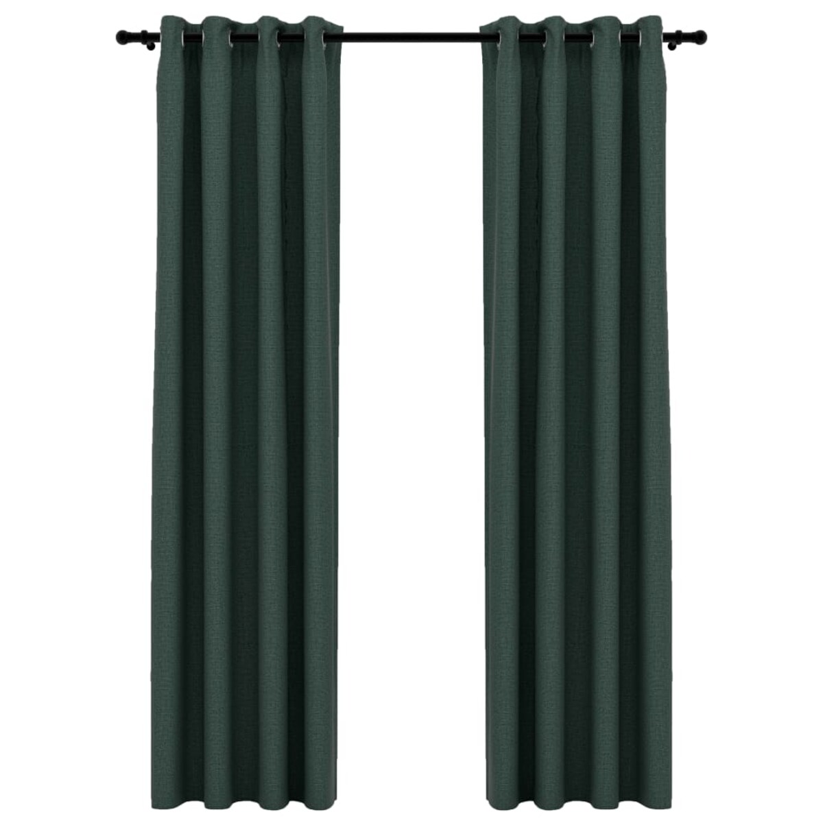 vidaXL Zasłony stylizowane na lniane, 2 szt., zielone, 140x245 cm