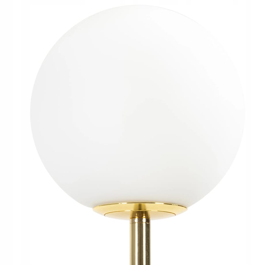 Lampa Stojąca Podłogowa Złota Biały Klosz