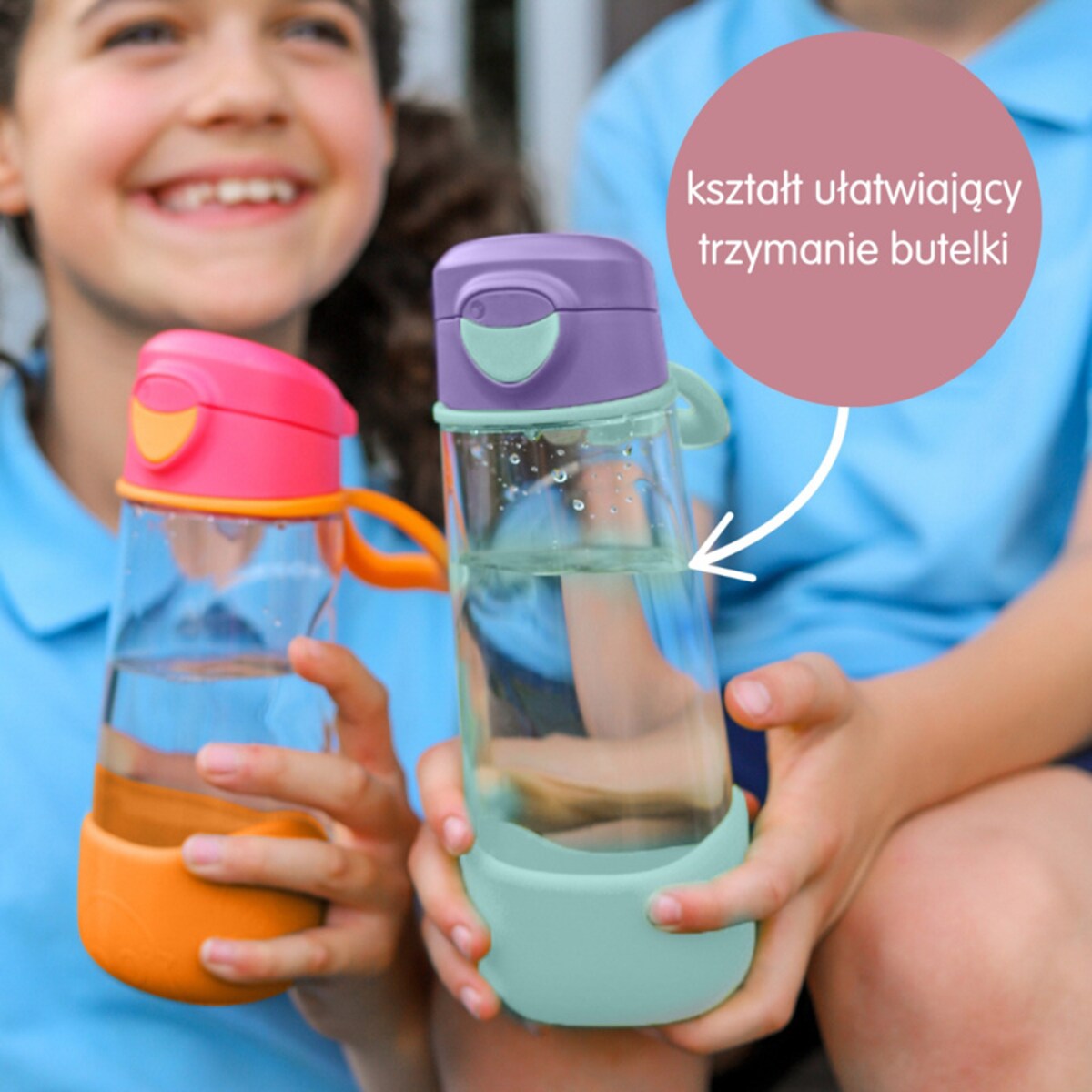 Bidon na wodę dla dziecka - butelka z ustnikiem sportowym tritanowa 600 ml Midnight b.box