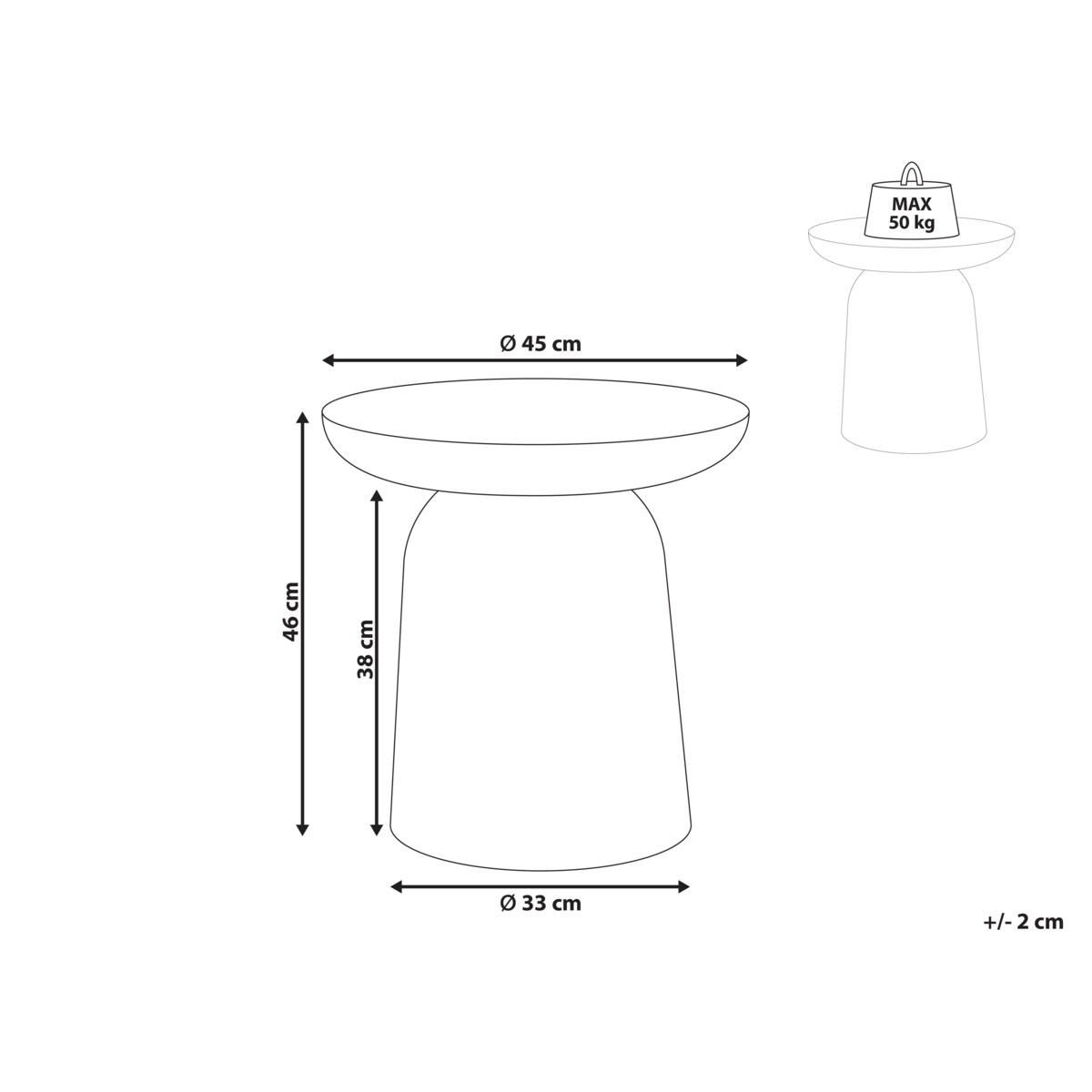Stolik pomocniczy TORRENS Metal Pastelowy róż