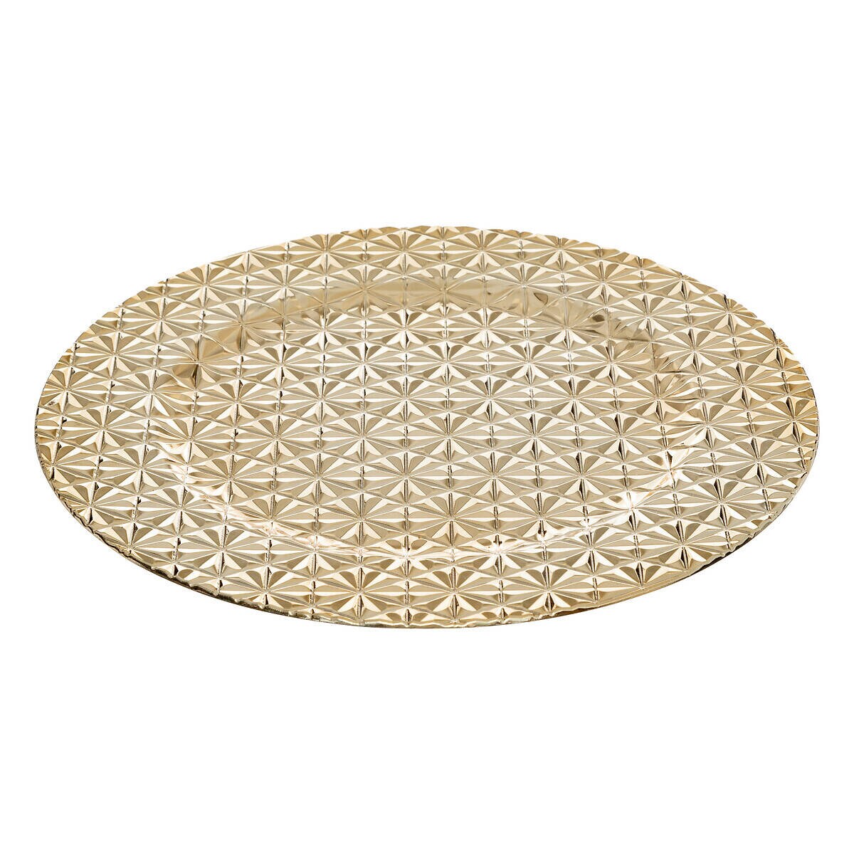 Podkładka pod talerz w geometryczny wzór, złota, Ø 33 cm