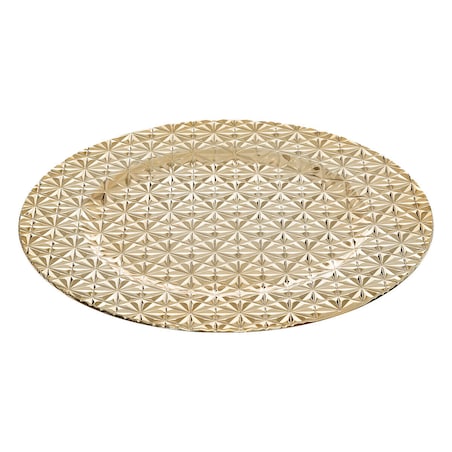 Podkładka pod talerz w geometryczny wzór, złota, Ø 33 cm