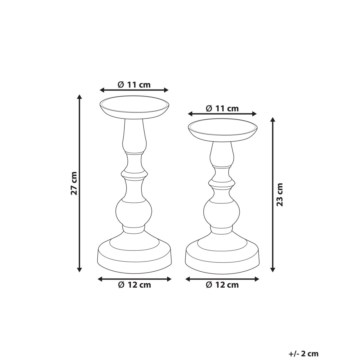 Zestaw 2 świeczników metalowy złoty DIRIN