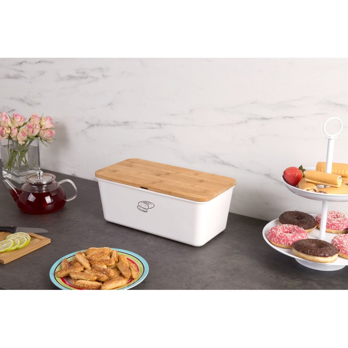 Chlebak z deską do krojenia z bambusa