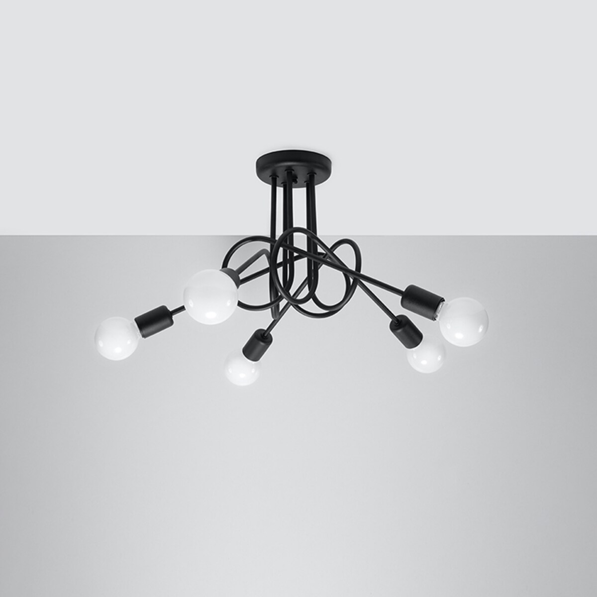 Żyrandol SUPEŁ 5 czarny