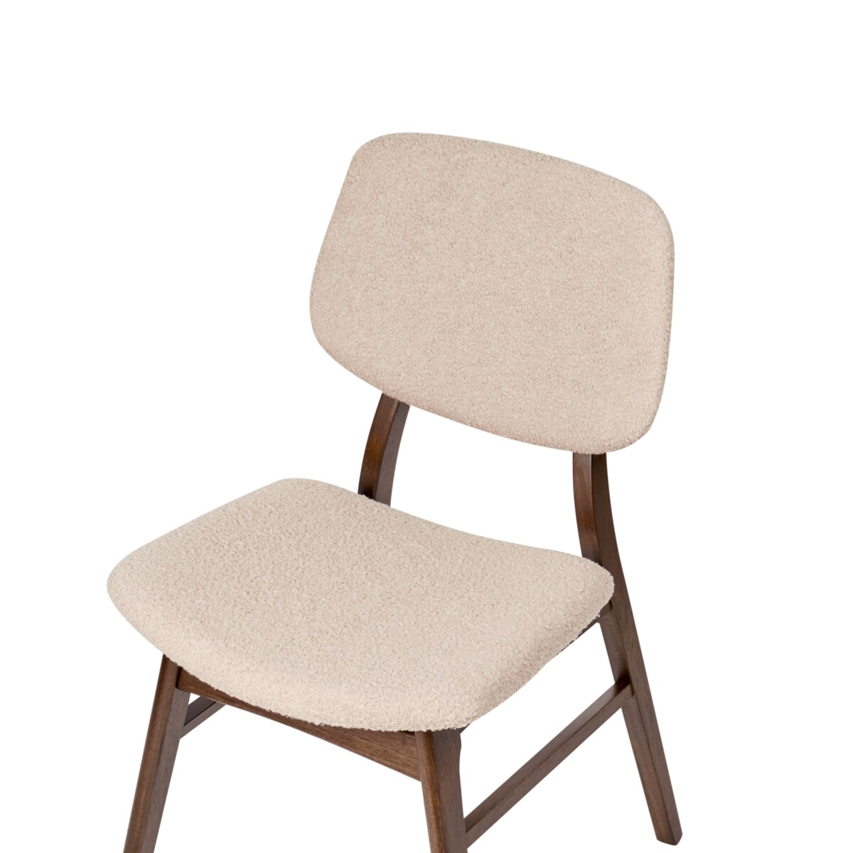 Zestaw 2 krzeseł do jadalni ELAINE Drewno Ciemny brąz/ beżowy