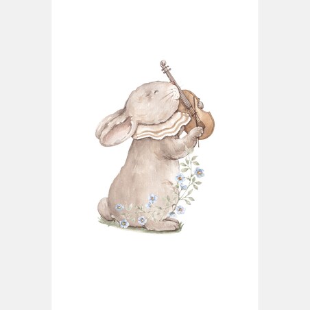 Plakat dla dzieci Królik skrzypek 40x50