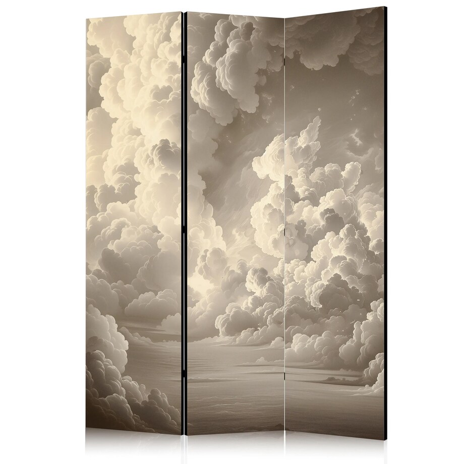 Parawan jednostronny Pejzaże 135x172 cm 3-częściowy beżowy