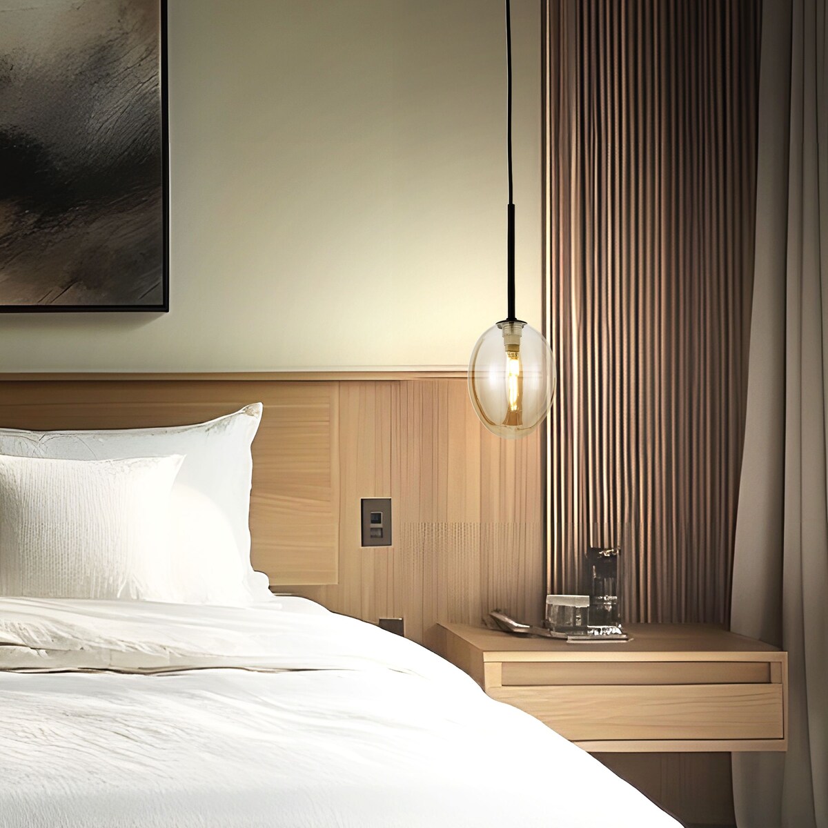 Lampa wisząca TK Lighting PEARL COGNAC 10831, czarno-koniakowa, G9, regulowana wysokość, styl glamour