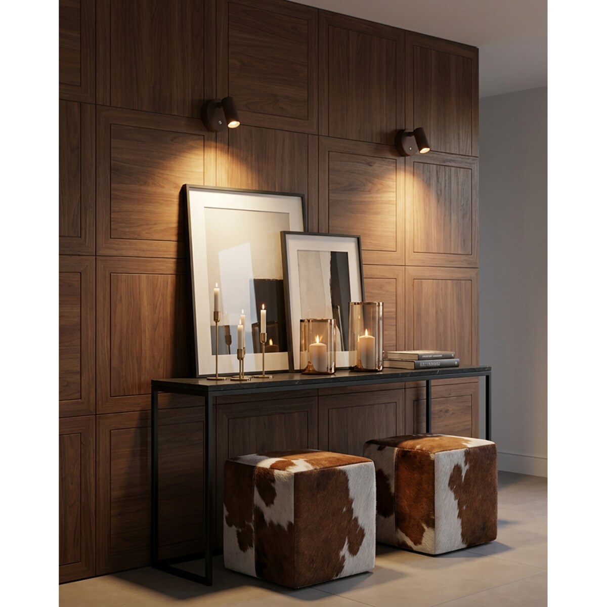 Lampa ścienna SHP PICKET LED brązowa 3 barwy światła