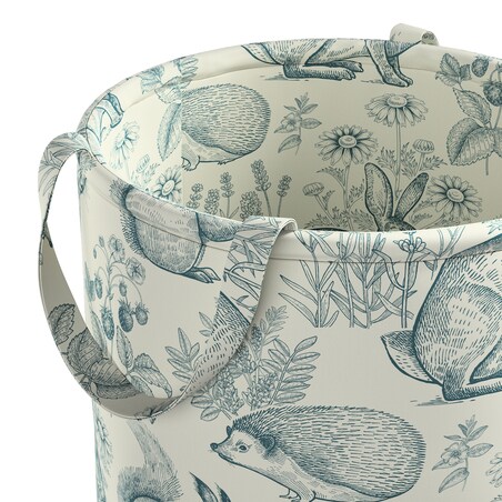 Kosz na zabawki Tobi, ecru-niebieski, 30x40cm, Magic Collection