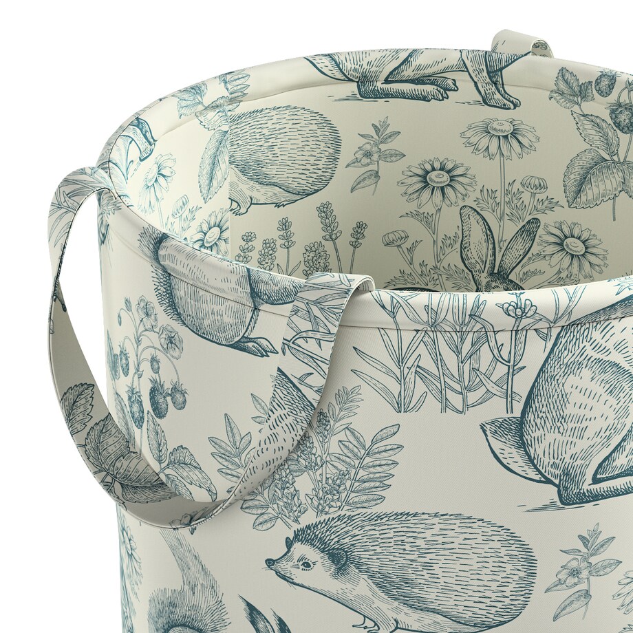 Kosz na zabawki Tobi, ecru-niebieski, 30x40cm, Magic Collection