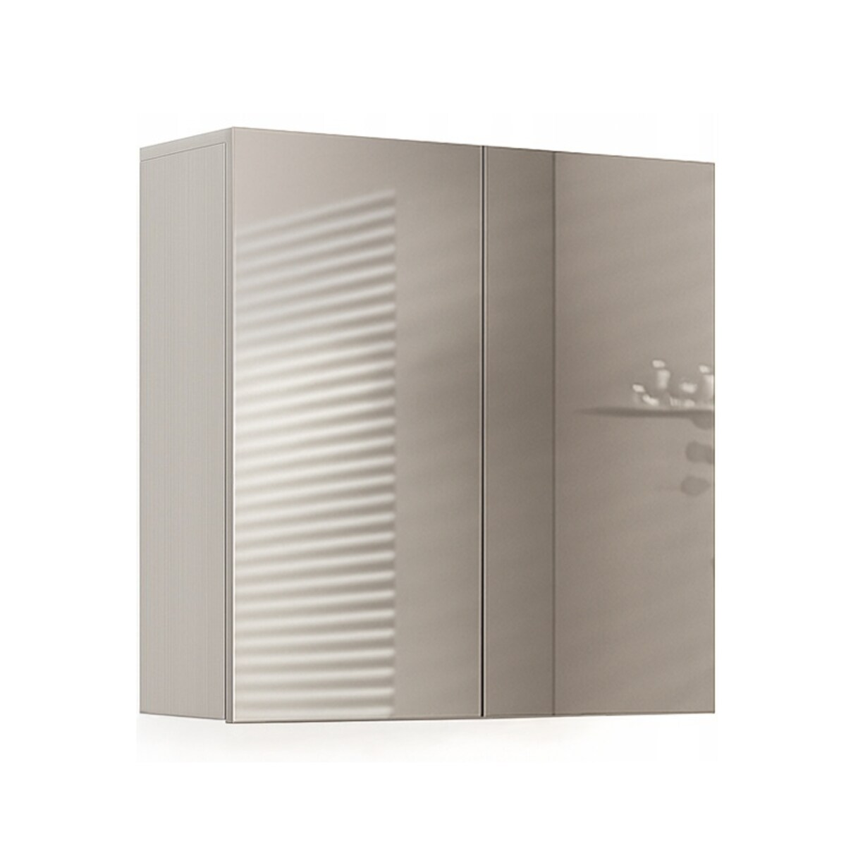 Szafka łazienkowa wisząca z lustrem nad umywalkę 2 drzwi biała nowoczesna