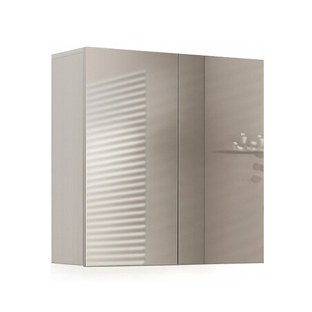 Szafka łazienkowa wisząca z lustrem nad umywalkę 2 drzwi biała nowoczesna