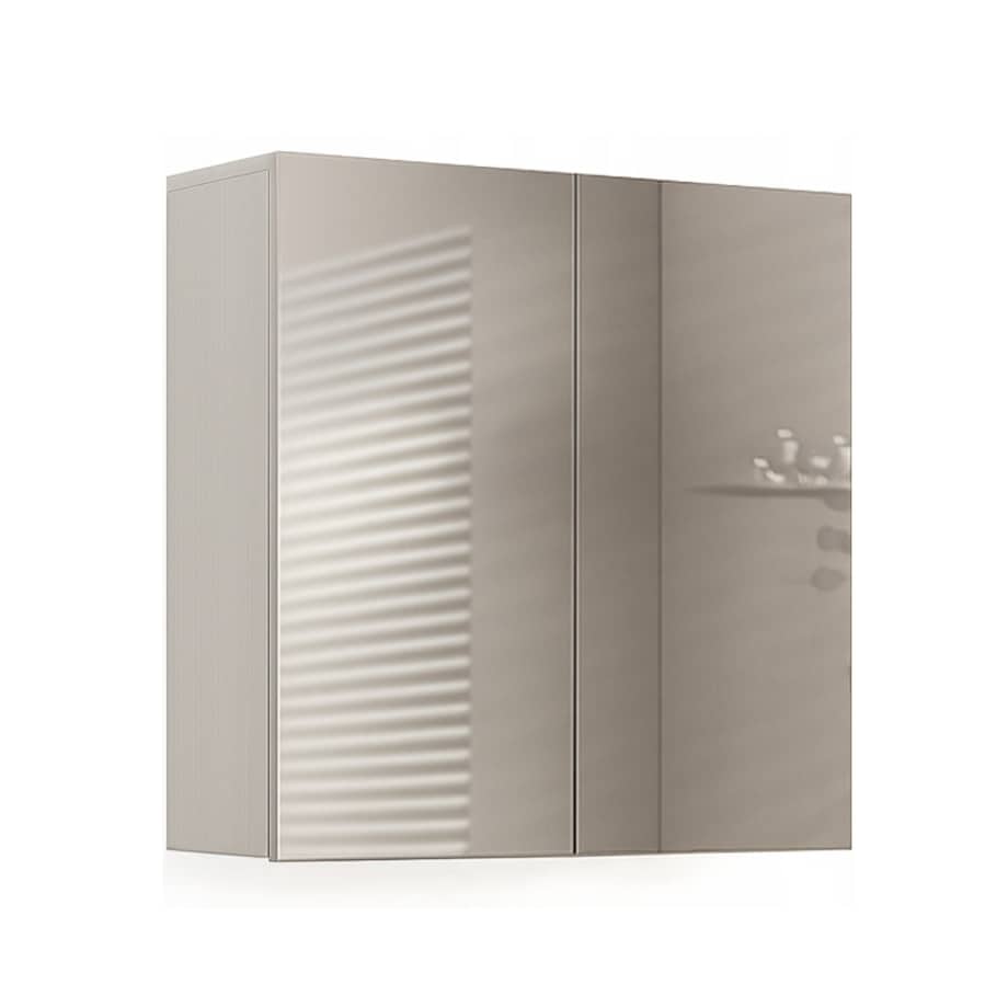 Szafka łazienkowa wisząca z lustrem nad umywalkę 2 drzwi biała nowoczesna