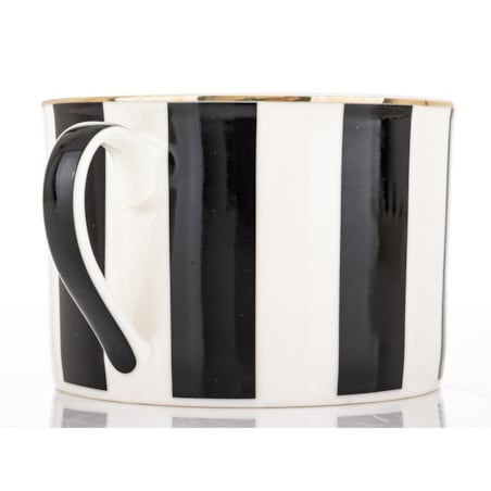 Filiżanka 220 ml i spodeczek, w czarne pionowe paski, w pudełku, LARGO